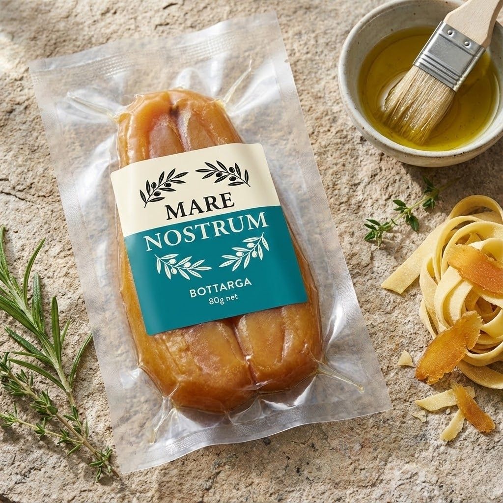 Bottarga cured fish roe — Mare Nostrum retail glass jar
